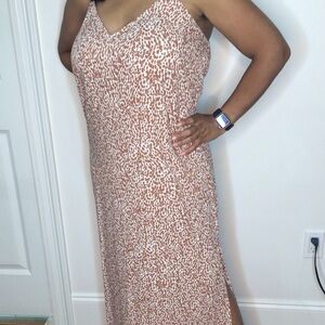 Old Navy Leopard Print Slip Dress Size Large with Side Slit